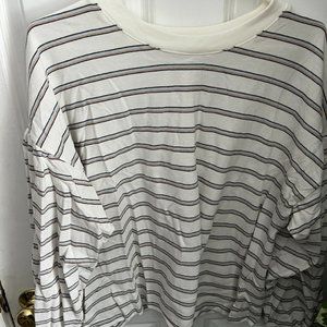 Madewell, Cotton-Blend Long-Sleeve Tee in Stripe, Size XL